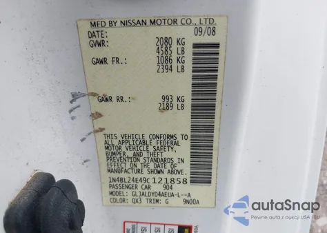 2009 Nissan Altima 3.5 Se из США, поврежденный, VIN 1N4BL24E49C121858